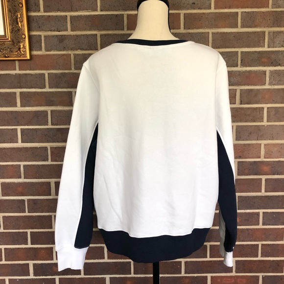 NWT FILA Sweatshirt White, Red & Navy Plus Size 1X Soft Fleece lined Crewneck - Picture 2 of 5